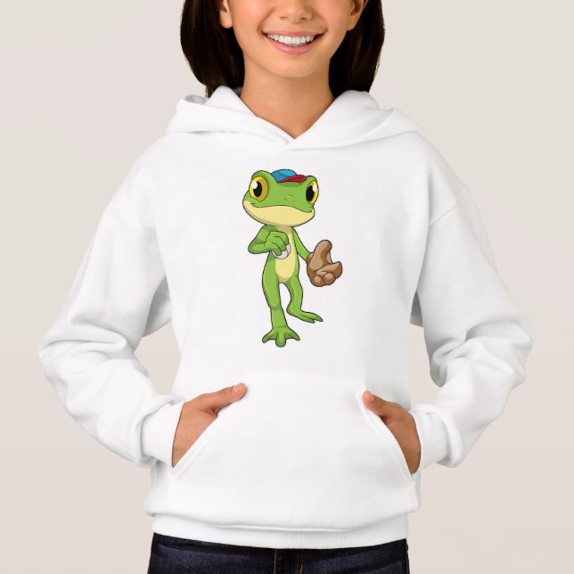 Frog at Baseball with Baseball glove (Front)