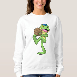 Frog at Baseball with Gloves Sweatshirt