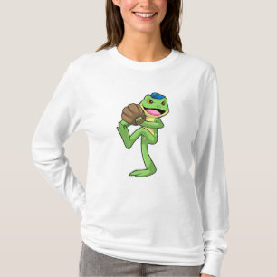 Frog at Baseball with Gloves T-Shirt