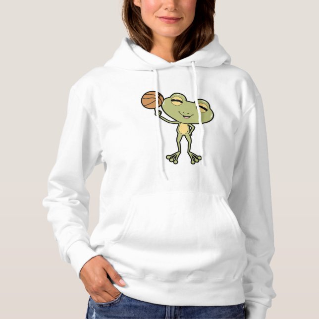 Frog at Basketball Sports Hoodie (Front)