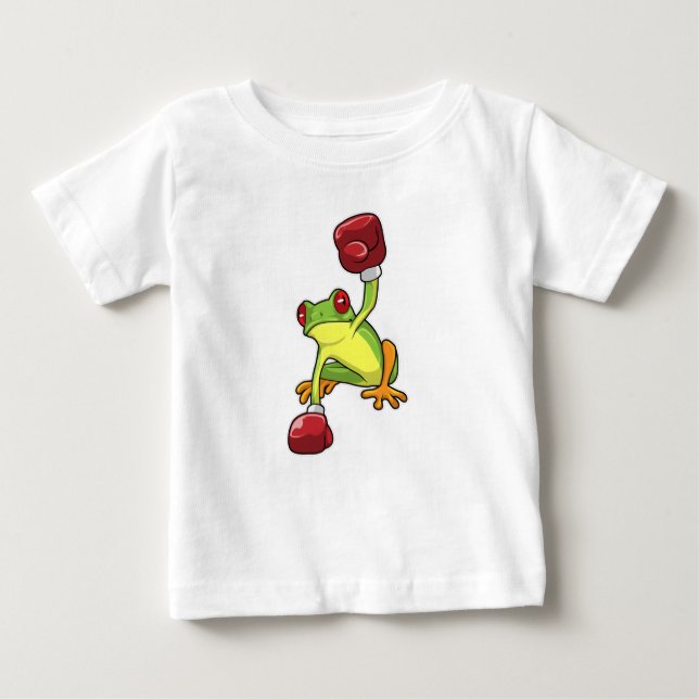 Frog at Boxing with Boxing gloves Baby T-Shirt (Front)