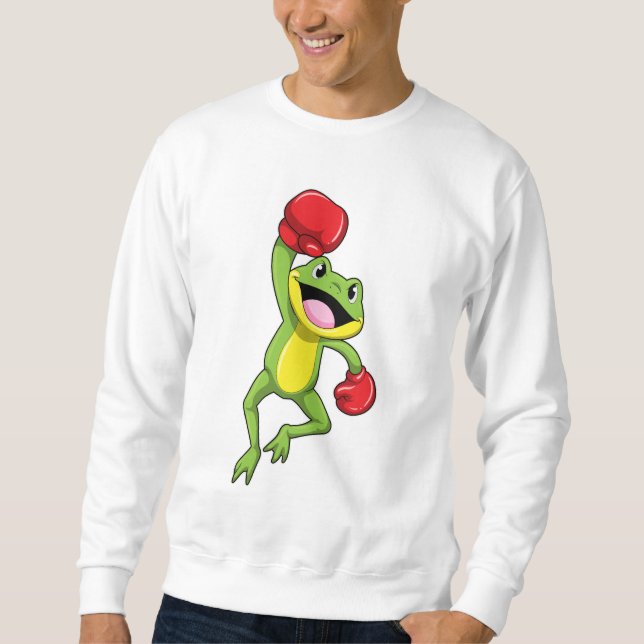 Frog at Boxing with Boxing gloves Sweatshirt (Front)