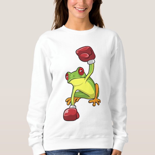 Frog at Boxing with Boxing gloves Sweatshirt (Front)