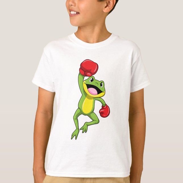 Frog at Boxing with Boxing gloves T-Shirt (Front)