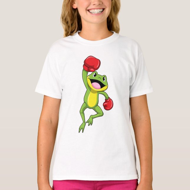 Frog at Boxing with Boxing gloves T-Shirt (Front)