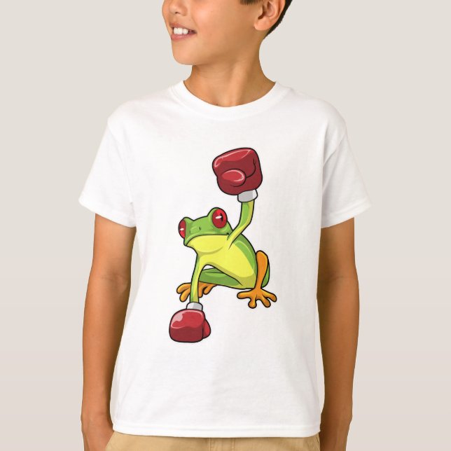 Frog at Boxing with Boxing gloves T-Shirt (Front)