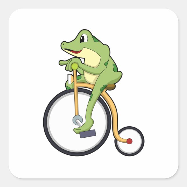Frog at Circus with Bicycle.PNG Square Sticker (Front)