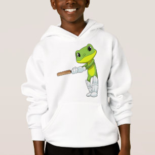 Frog at Cricket with Cricket bat