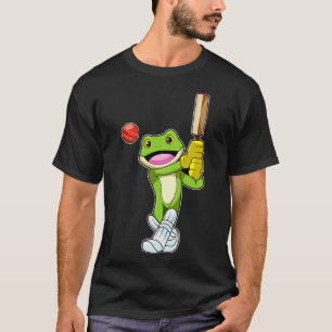 Frog at Cricket with Cricket bat 2 T-Shirt