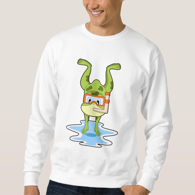 Frog at Diving with Snorkel Sweatshirt (Front)