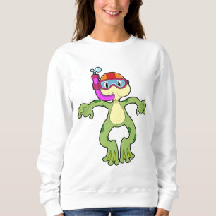 Frog at Diving with Snorkel Sweatshirt