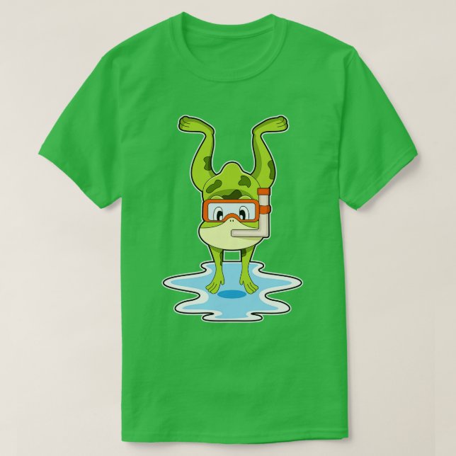 Frog at Diving with Snorkel T-Shirt (Design Front)