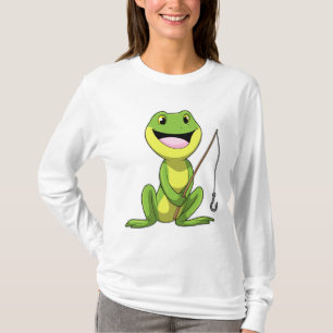 Frog at Fishing with Fishing rod T-Shirt