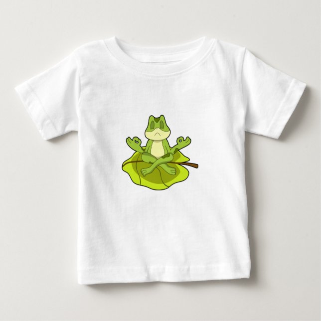 Frog at Meditate Baby T-Shirt (Front)