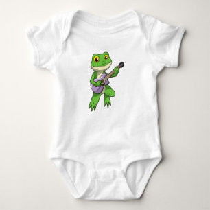 Frog at Music with Guitar Baby Bodysuit