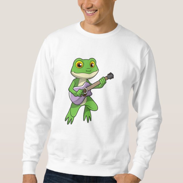 Frog at Music with Guitar Sweatshirt (Front)