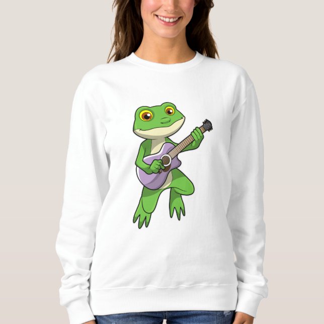 Frog at Music with Guitar Sweatshirt (Front)