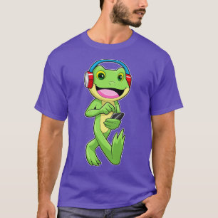 Frog at Music with Headphone T-Shirt