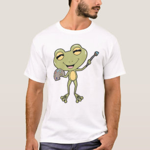 Frog at Painting with Brush & Paint T-Shirt