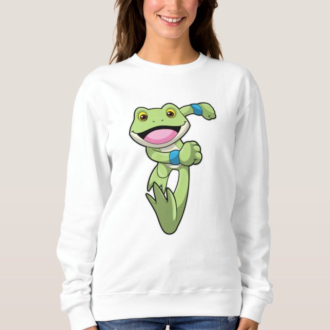 Frog at Running with Sweatband Sweatshirt (Front)