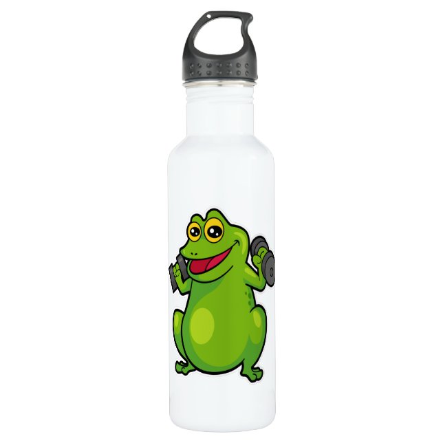 Frog at shoulder training with Dumbbells 710 Ml Water Bottle (Front)