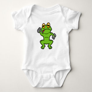 Frog at shoulder training with Dumbbells Baby Bodysuit