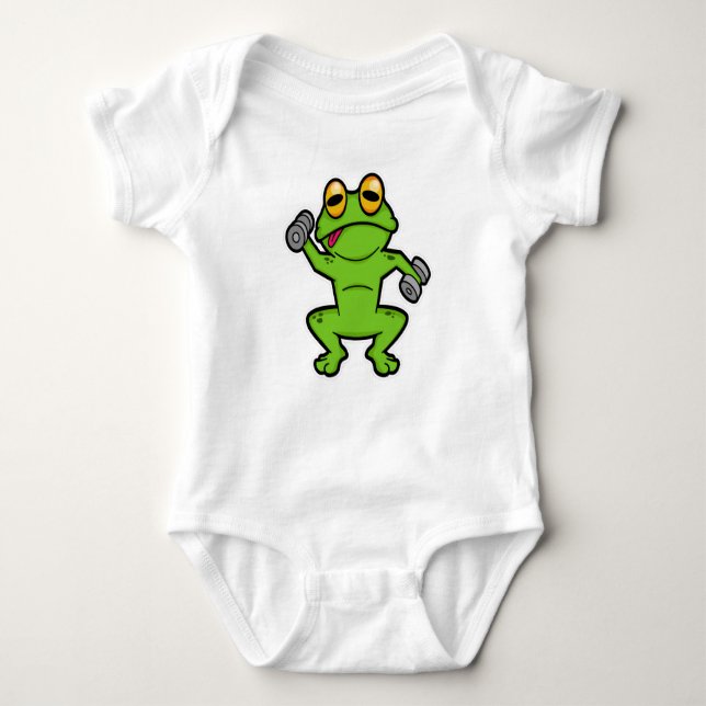 Frog at shoulder training with Dumbbells Baby Bodysuit (Front)