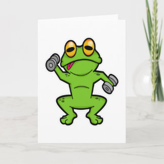 Frog at shoulder training with Dumbbells Card