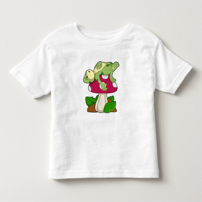 Frog at Sleeping with Mushroom Toddler T-Shirt (Front)