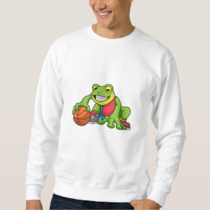 Frog at Sports with Basketball Sweatshirt