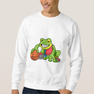 Frog at Sports with Basketball Sweatshirt