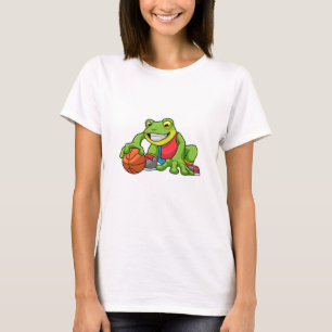 Frog at Sports with Basketball T-Shirt