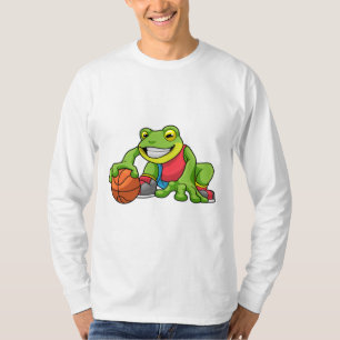 Frog at Sports with Basketball T-Shirt