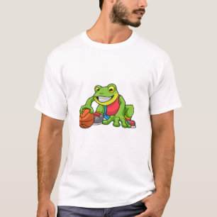 Frog at Sports with Basketball T-Shirt