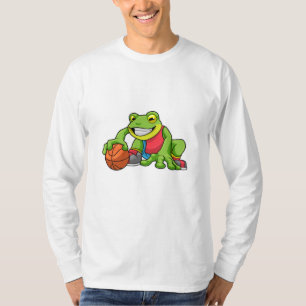 Frog at Sports with Basketball T-Shirt