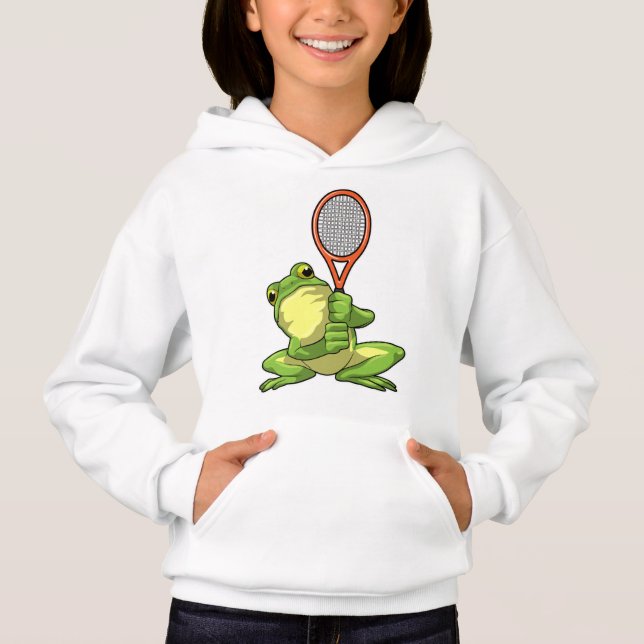 Frog at Tennis with Tennis racket (Front)