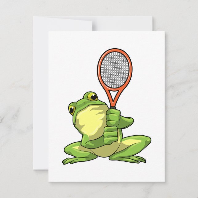Frog at Tennis with Tennis racket (Front)