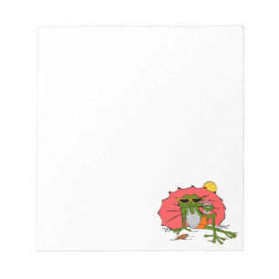 Frog at the Beach Cartoon Notepad