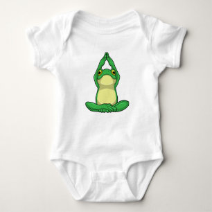 Frog at Yoga in Cross legged Baby Bodysuit