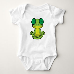 Frog at Yoga in Cross-legged Baby Bodysuit