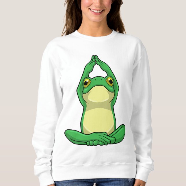 Frog at Yoga in Cross legged Sweatshirt (Front)