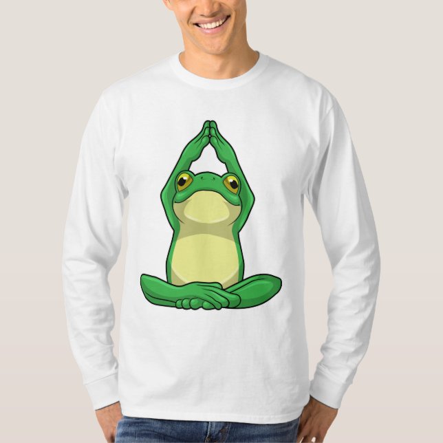 Frog at Yoga in Cross legged T-Shirt (Front)