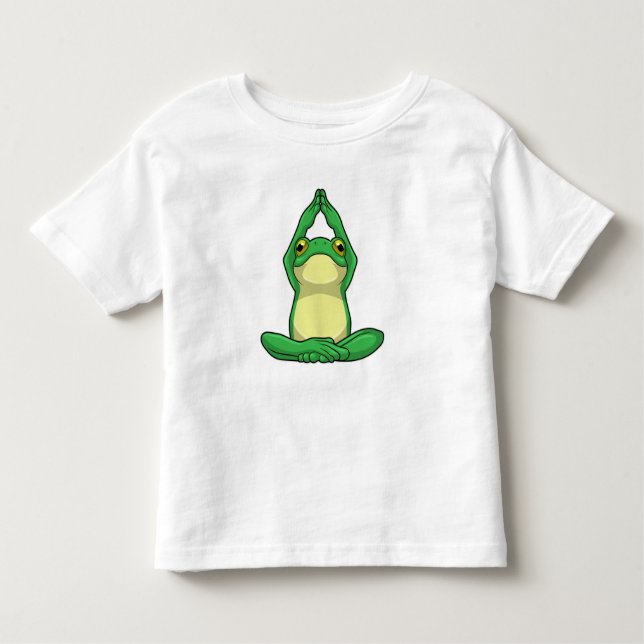 Frog at Yoga in Cross legged Toddler T-Shirt (Front)
