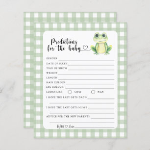 Frog baby shower - baby predictions and advice