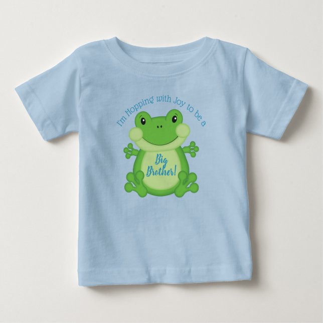 Frog Baby Shower Blue Baby T-Shirt (Front)