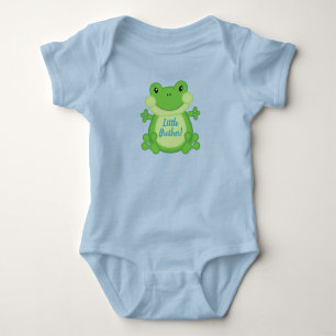 Frog Baby Shower Blue Bodysuit