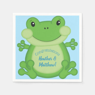 Frog Baby Shower Blue Napkin