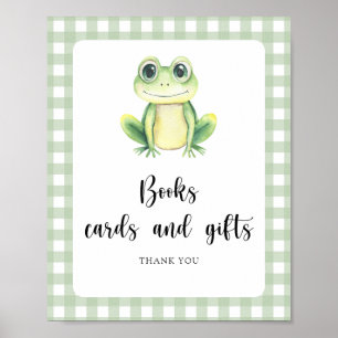 frog baby shower - books cards and gifts poster