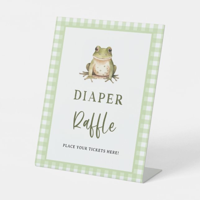 Frog Baby Shower Diaper Raffle Ticket Sign (Front)