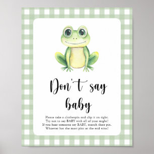 Frog Baby Shower Don't say baby Poster